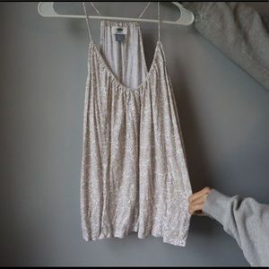 Spaghetti strap tank top with floral print